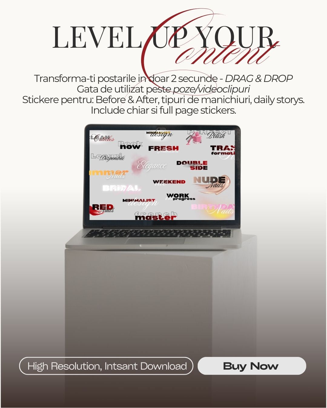 NAIL ARTIST STICKERS - 42 PNG Files